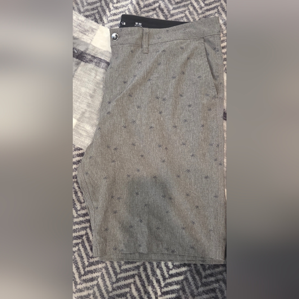 Atlantis Stretch Grey Shorts With Palms